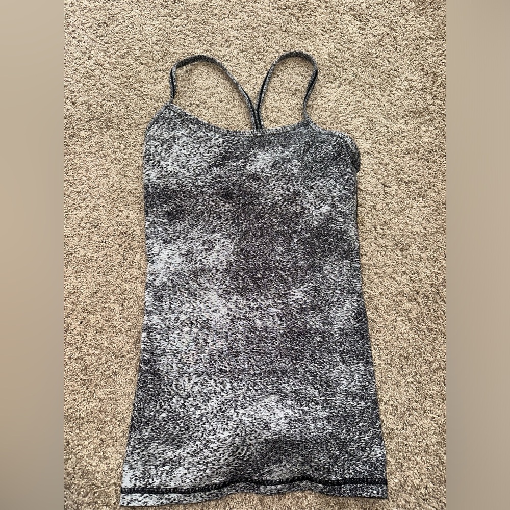 Lululemon White and Black Athletic Tank